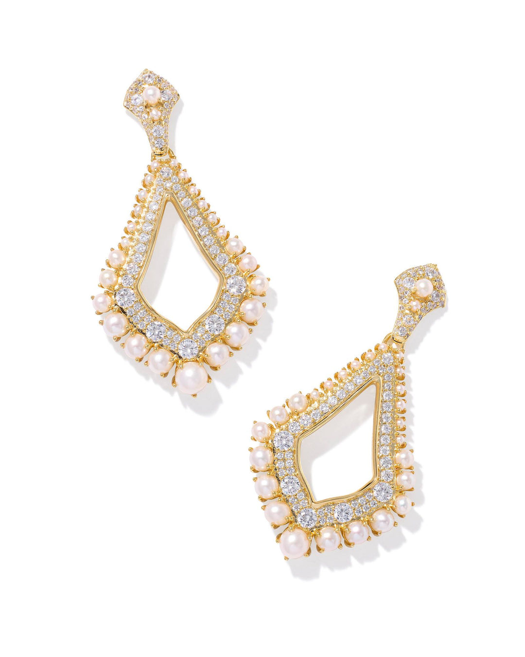 Kendra Scott: Krista Statement Earrings Gold/White Mix