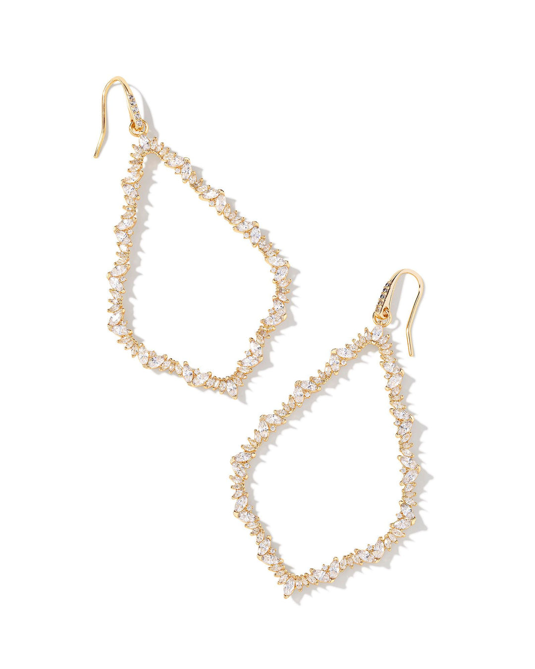 Kendra Scott: Sophee Crystal Open Frame Earrings in White Crystal