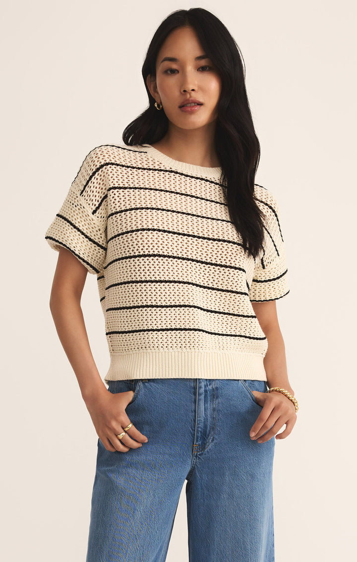 Z Supply: Ines Striped Sweater in Sea Salt