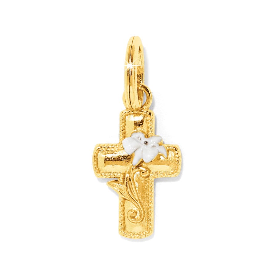Brighton: Easter Lily Gld Cross Charm (JC7013)