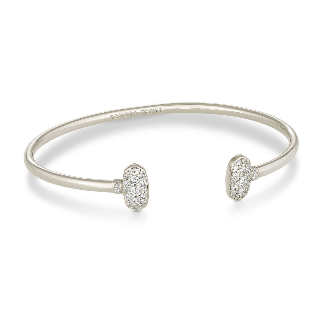 Kendra Scott: Kendra Scott Grayson Crystal Cuff Bracelet in Rhodium White