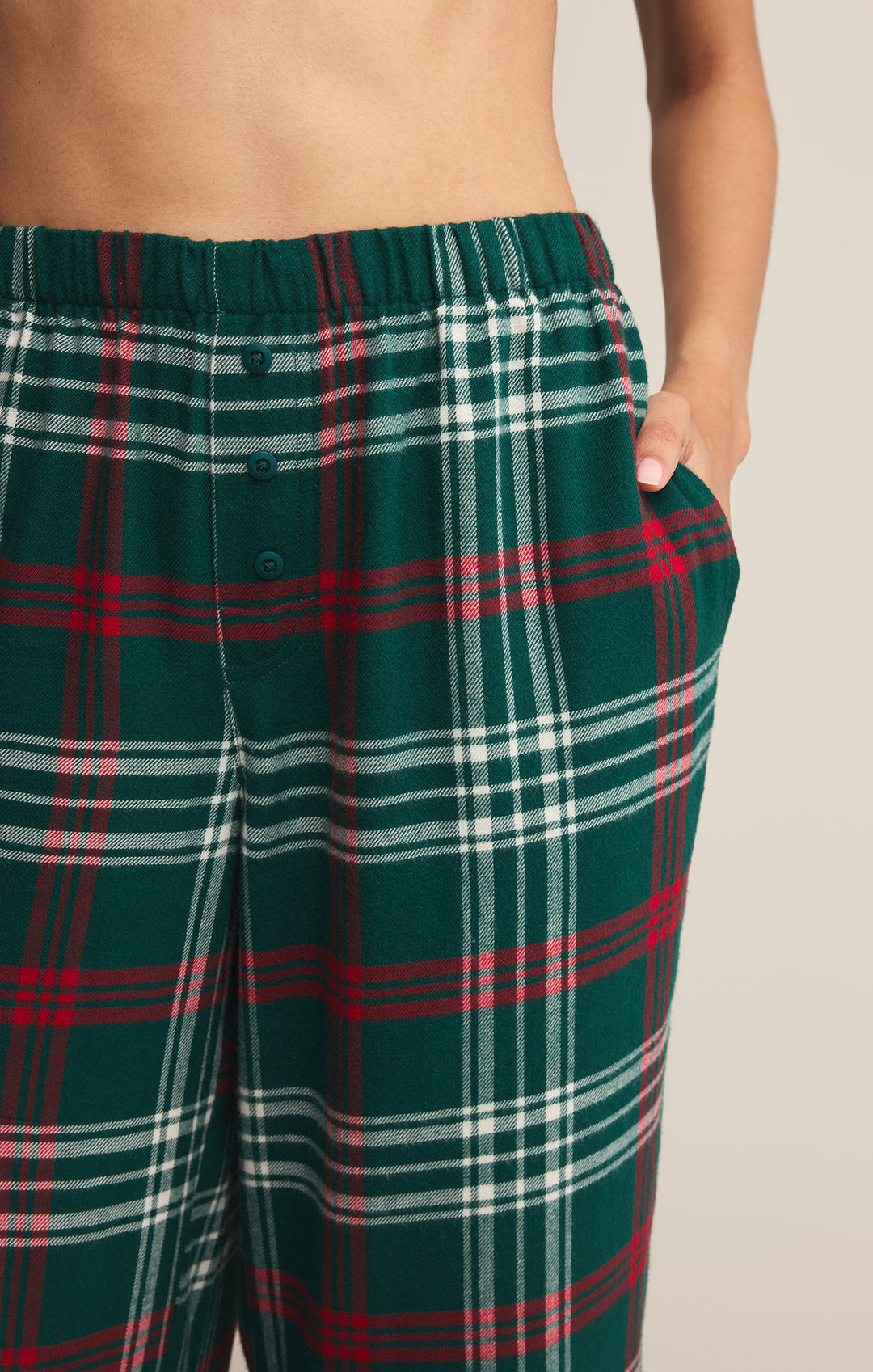 Z Supply: Hangout Plaid Pant in Mistletoe