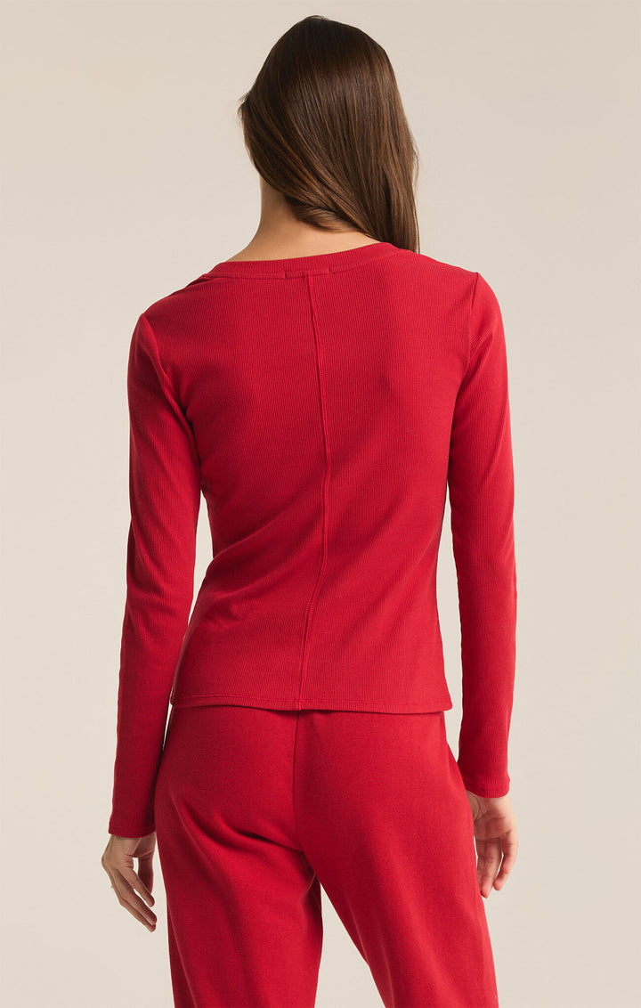 Z Supply: Sirena Rib Tee in Haute Red ZT231242