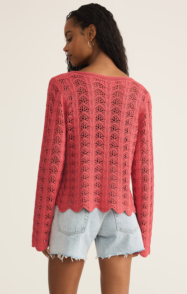 Z Supply: Azura Crochet Sweater in Persimmon
