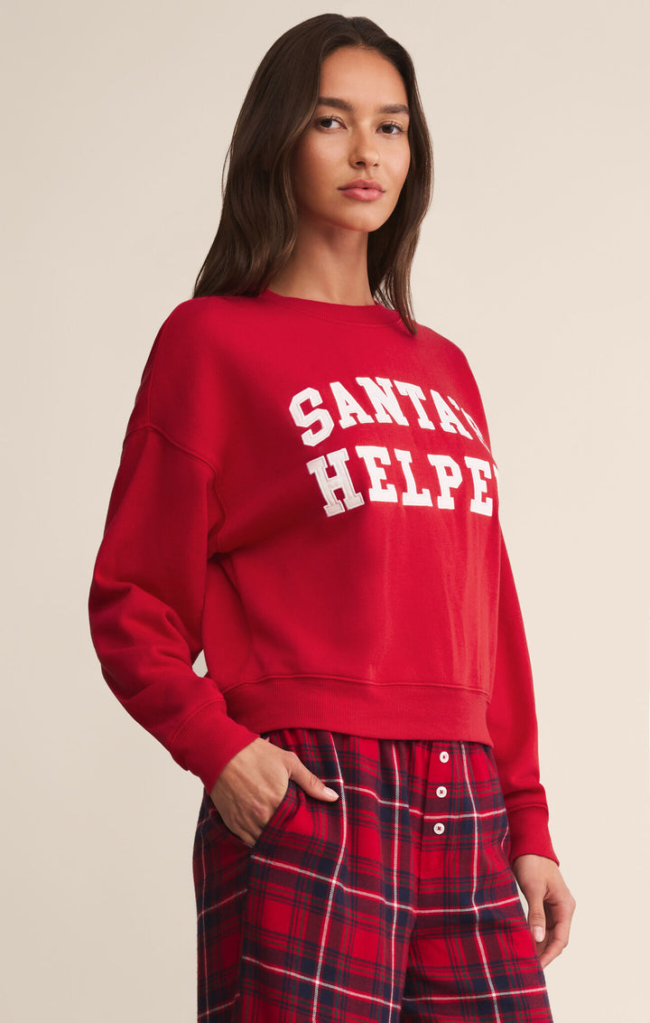Z Supply: Holiday Sweatshirt in Festive Red