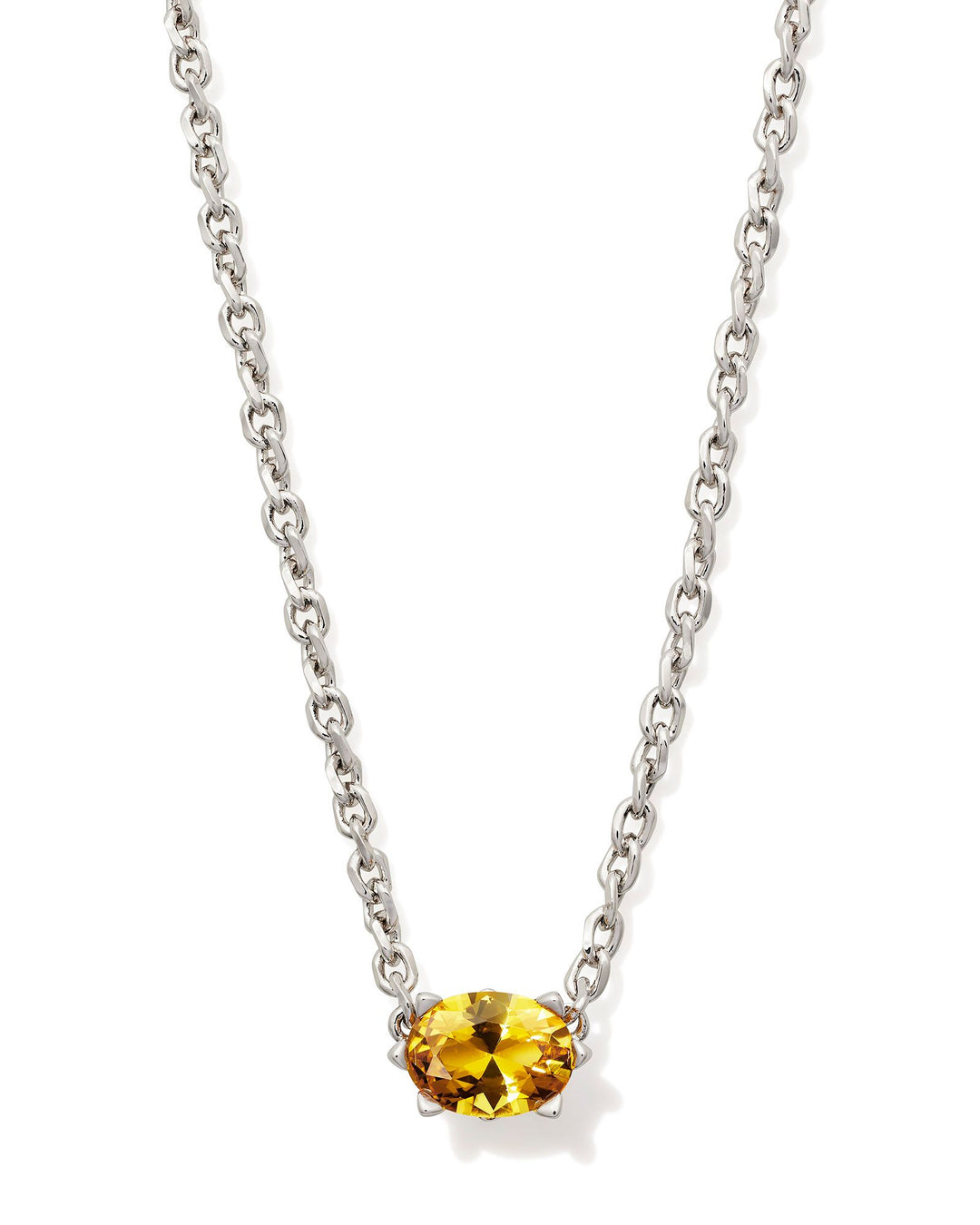 Kendra Scott: Cailin Crystal Pendent Necklace In Silver and Yellow
