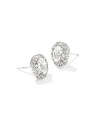 Kendra Scott: Bella Stud Earrings in Silver White Crystal