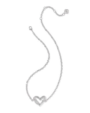 KENDRA SCOTT: PENDANT NECKLACE SILVER WHITE CZ