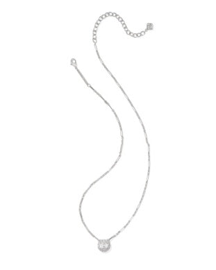 Kendra Scott: Bella Short Pendant Necklace in Silver Metal White