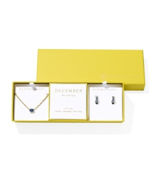 KENDRA SCOTT: CAILIN BIRTHSTONE GIFT SET GOLD BLUE VIOLET CRYSTAL