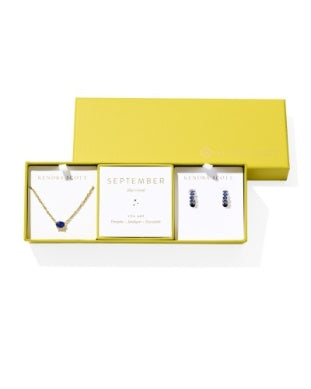 KENDRA SCOTT: CAILIN BIRTHSTONE GIFT SET GOLD BLUE CRYSTAL