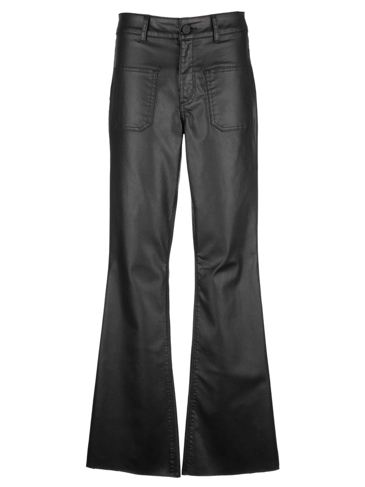 Kut: Stella High Rise Flare Raw Hem in Black