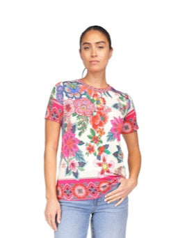 Johnny Was: The Janie Favorite Short Sleeve Crew Neck Tee in Kal