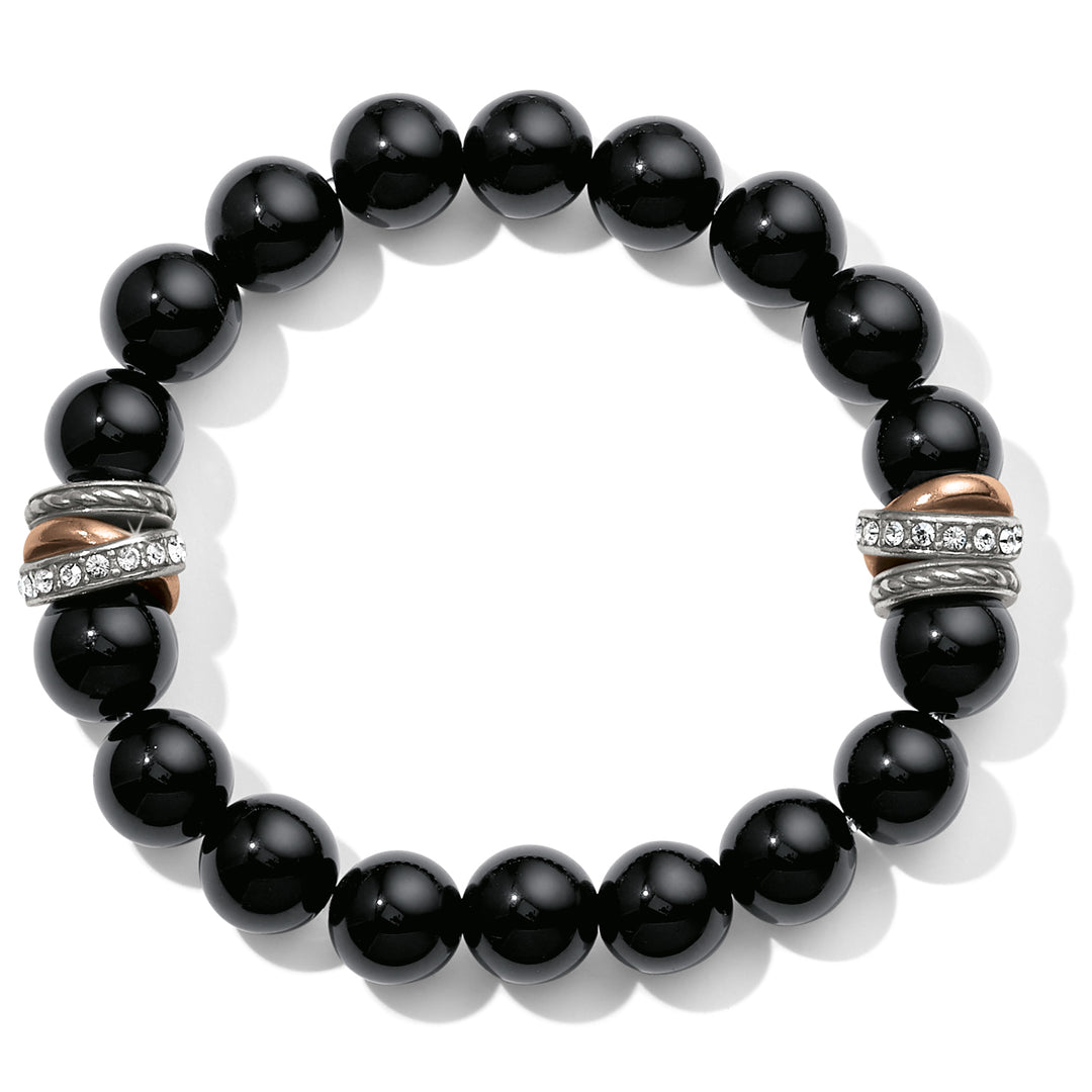 Brighton: Neptune's Rings Black Agate Stretch Bracelet - JF540E - The Vogue Boutique