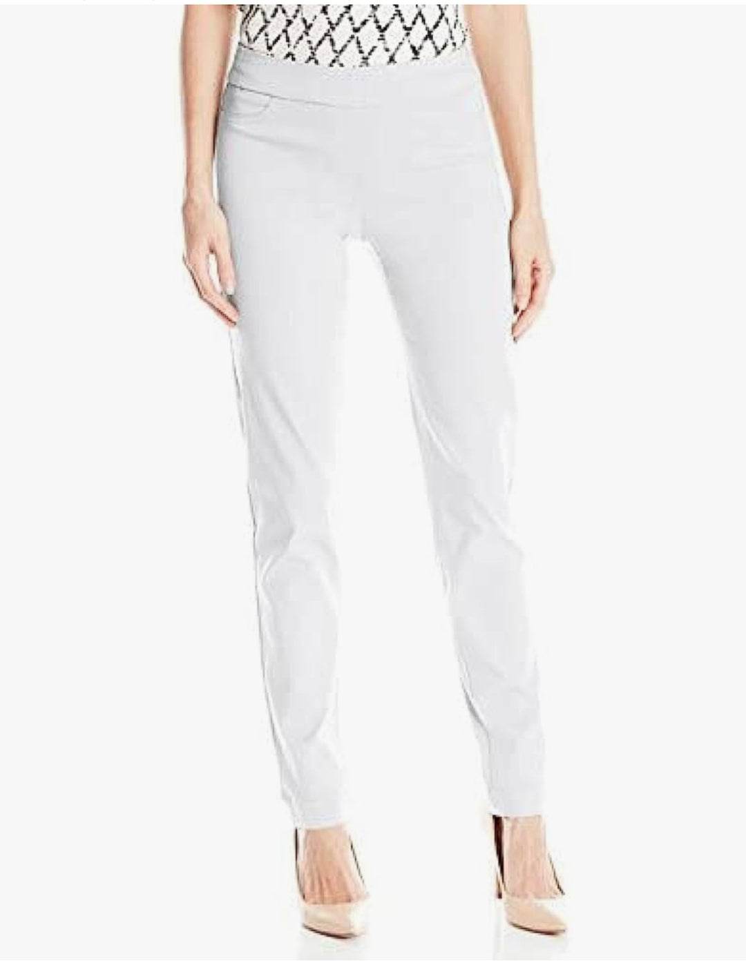 Multiples: Slim-Sation Relaxed Leg Pant White -M38711PM
