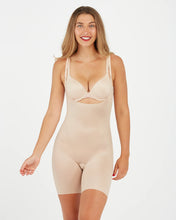 Load image into Gallery viewer, Spanx: Thinstincts® 2.0 Open-Bust Mid-Thigh Champagne Bodysuit - 10235R
