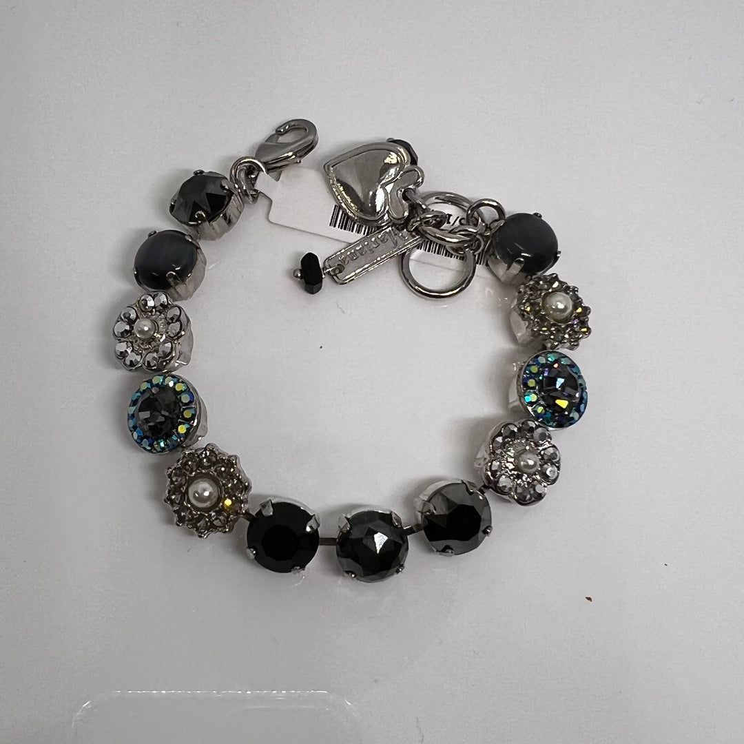 Mariana: “Rocky Road” Lovable Mixed Element Bracelet in Rhodium B-4045/1-M1149-RO - The Vogue Boutique
