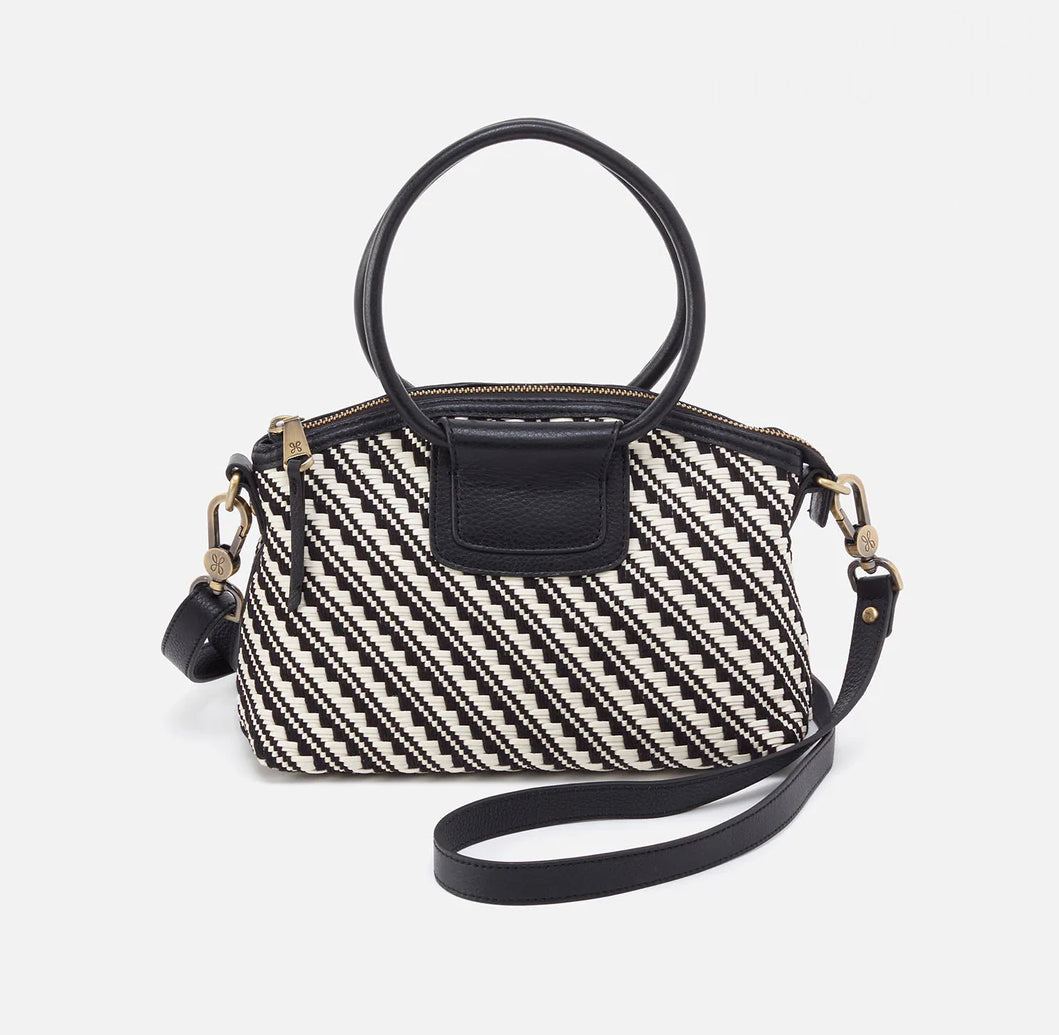 Hobo: Sheila Zip Crossbody in Black & White Woven