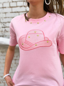 Why Dress: Pink Stars & Cowgirl Hat T-Shirt - T230228