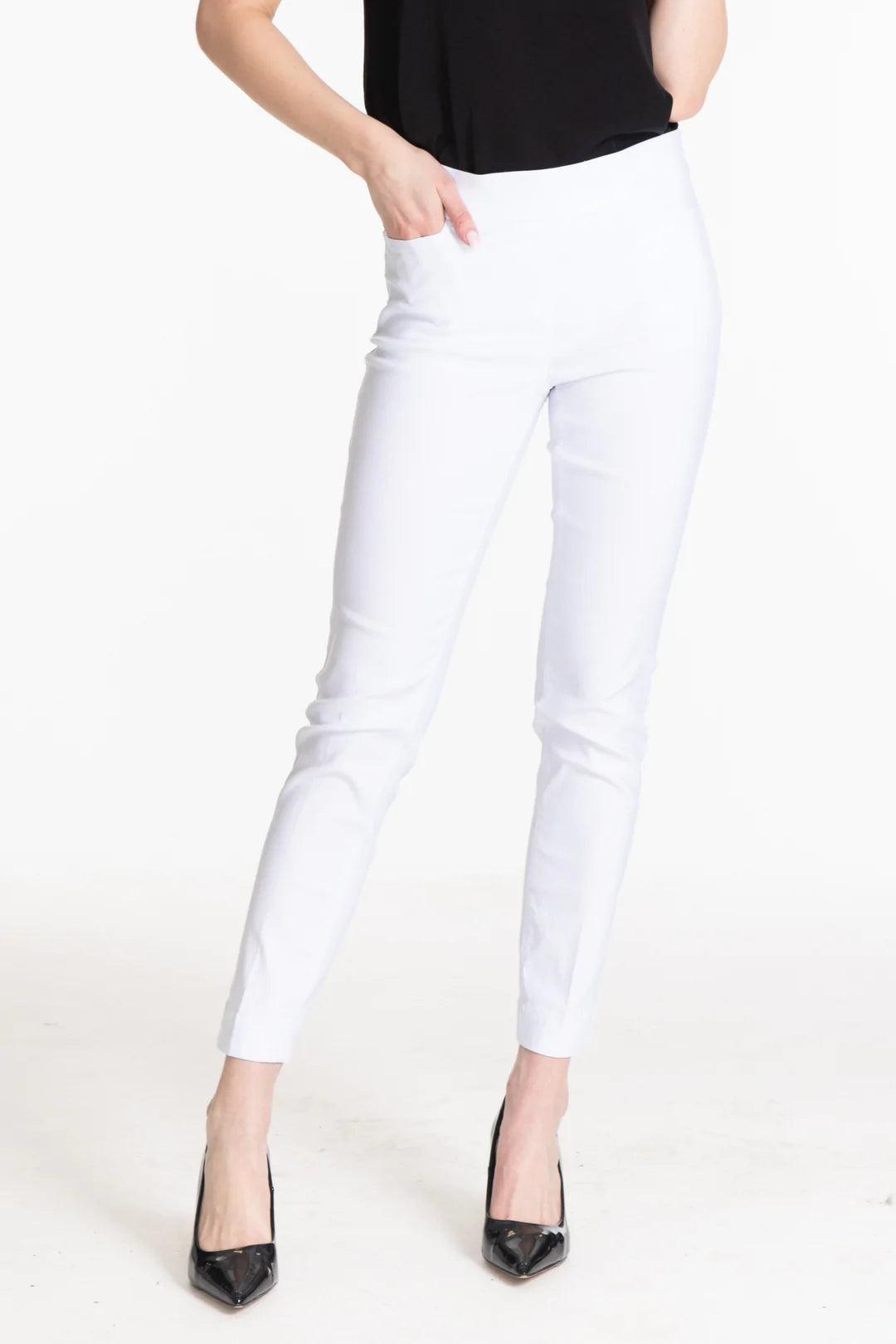 Multiples: Slim Sation White 4 Pocket Pants - M30719PM