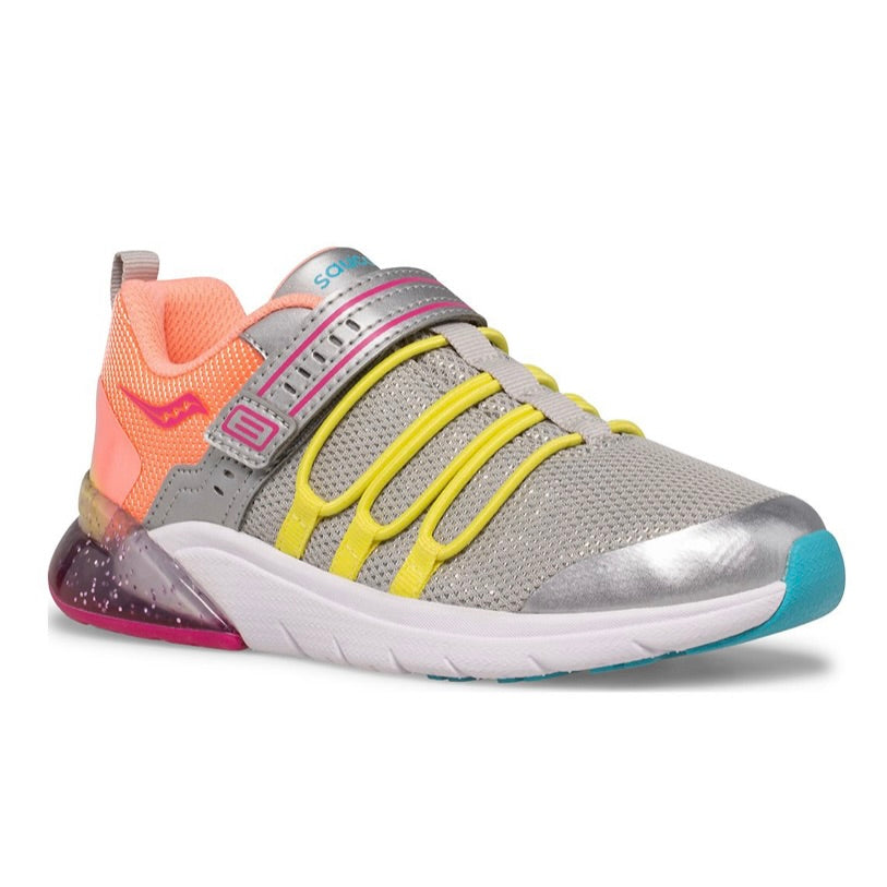 Saucony: Kids Flash Glow Sneaker in Silver/ Multi - The Vogue Boutique