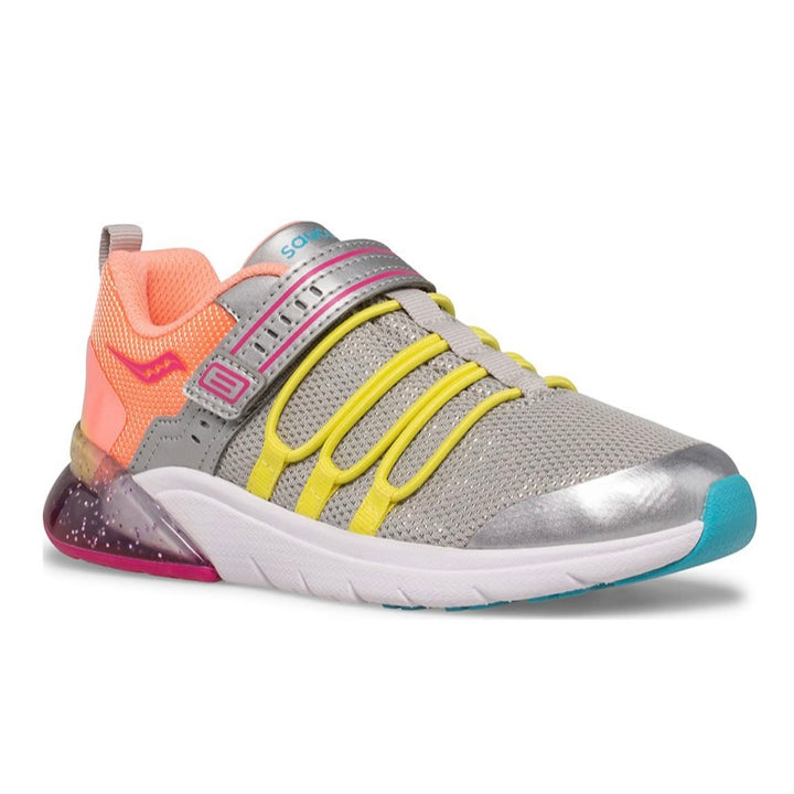 Saucony: Kids Flash Glow Sneaker in Silver/ Multi - The Vogue Boutique
