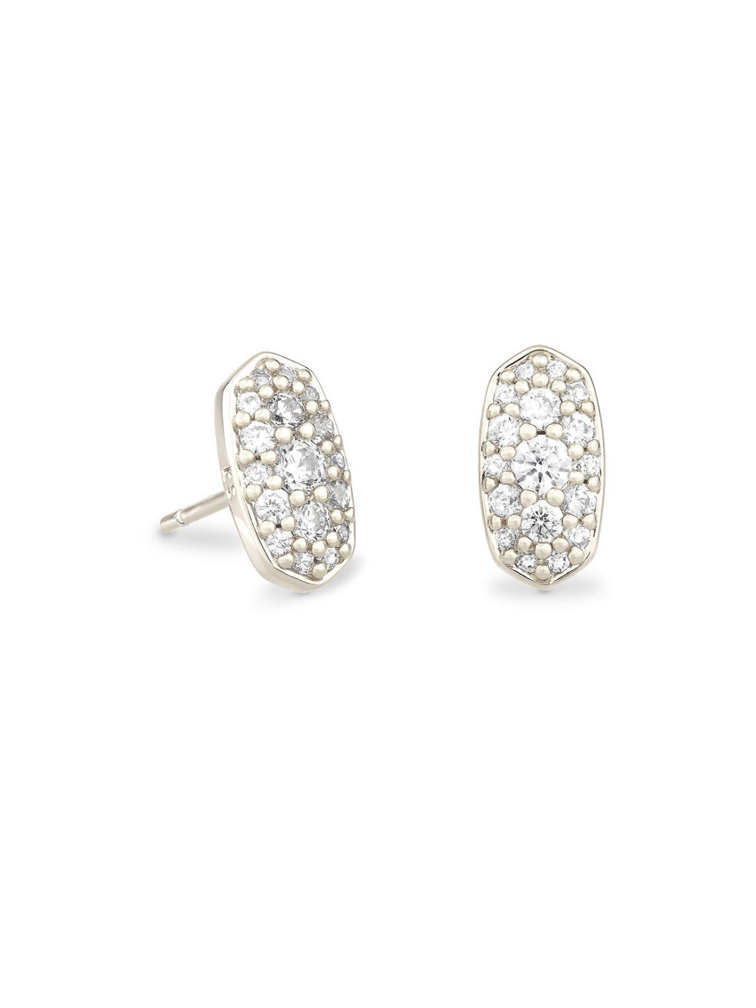 Kendra Scott: Grayson Silver Crystal Stud Earring - The Vogue Boutique