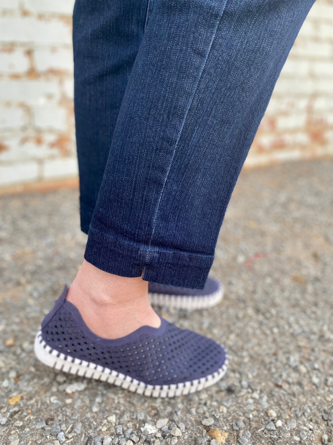 Multiples: Slim Sation Denim Pants - M12713PM - The Vogue Boutique