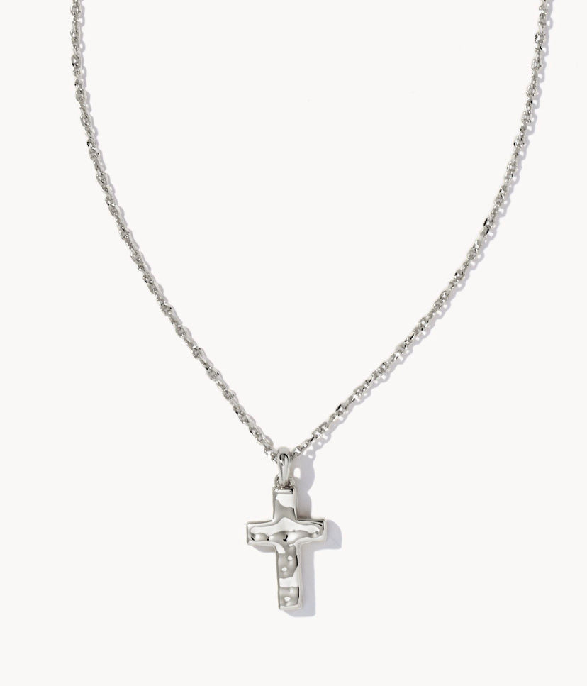 Kendra Scott: Cross Pendant Silver Necklace - The Vogue Boutique