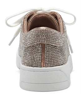 Jessica Simpson: Silesta Rhinestone Sneakers in Champagne Shimmer Sand
