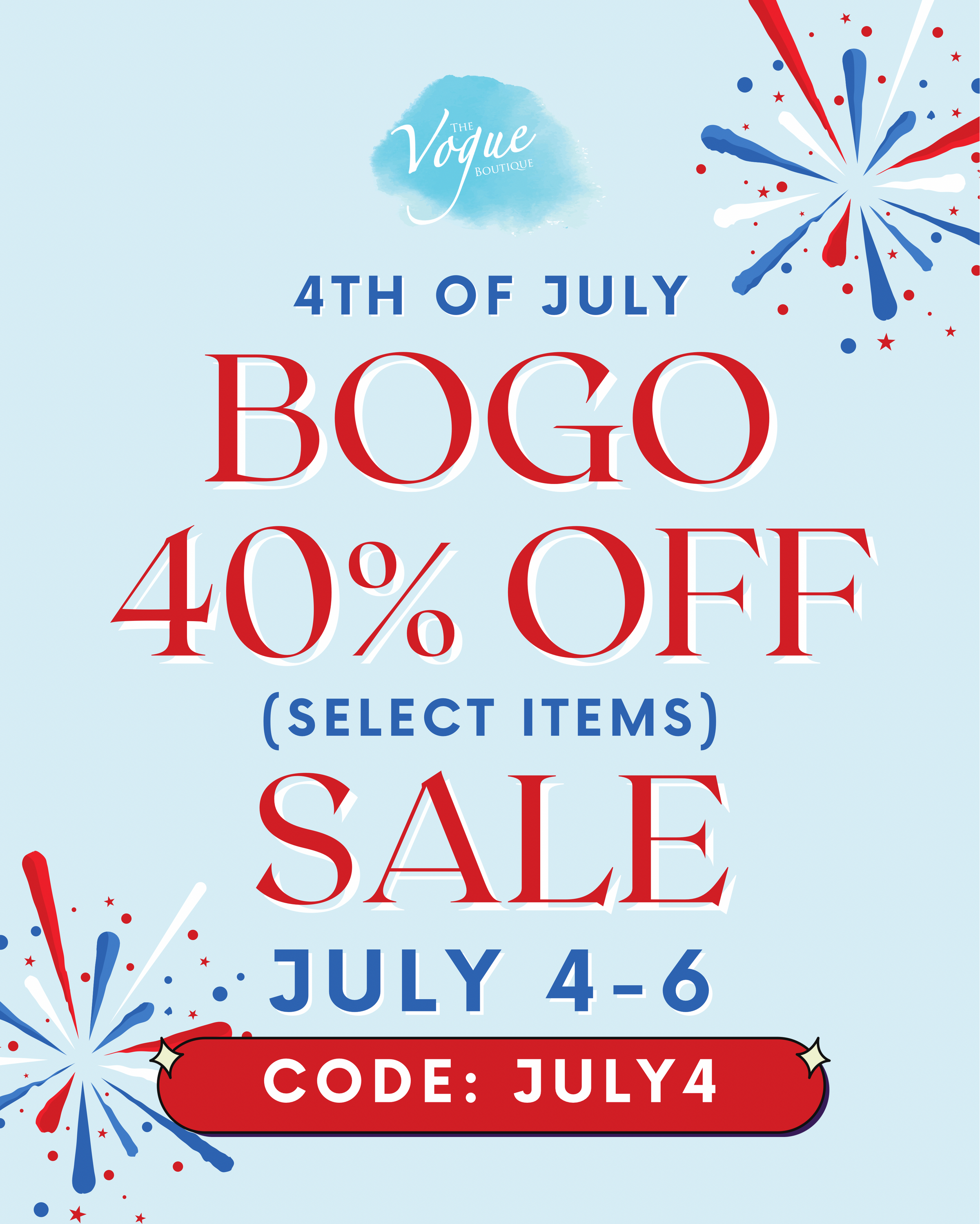 BOGO 40% OFF SALE