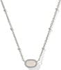 Kendra Scott: Mini Elisa Satellite Short Pendant Necklace in Silver Iridescent Drusy