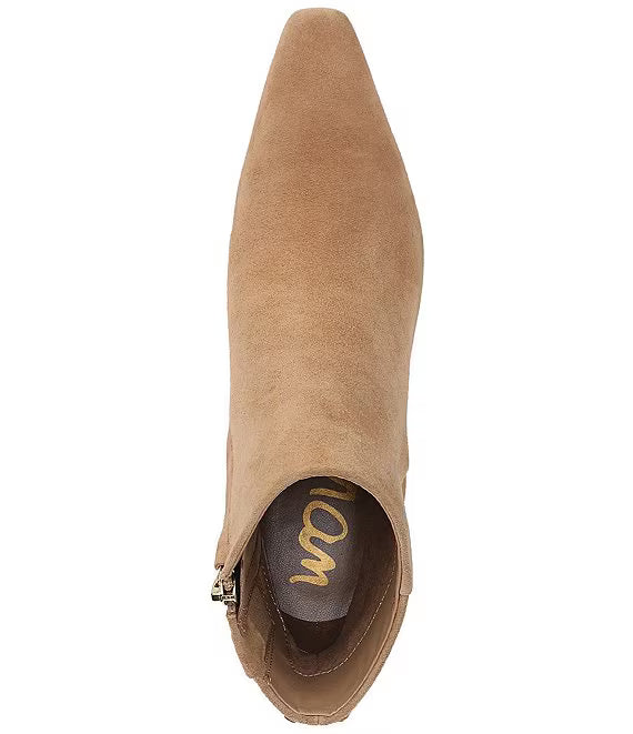 Sam Edelman: Saige Suede Pointy Toe Boot in Tan
