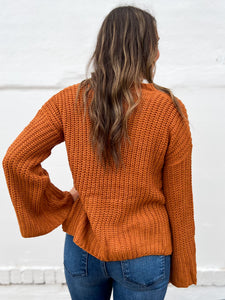 Glam: Boxy High-Low Sweater in Camel