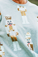 Load image into Gallery viewer, Queen of Sparkles: Grey &amp; Gold Scattered Nutcracker Sweatshirt
