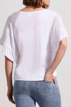 Load image into Gallery viewer, Tribal: V-Neck Raglan Combo Sleeve Top in White 5479O-4791

