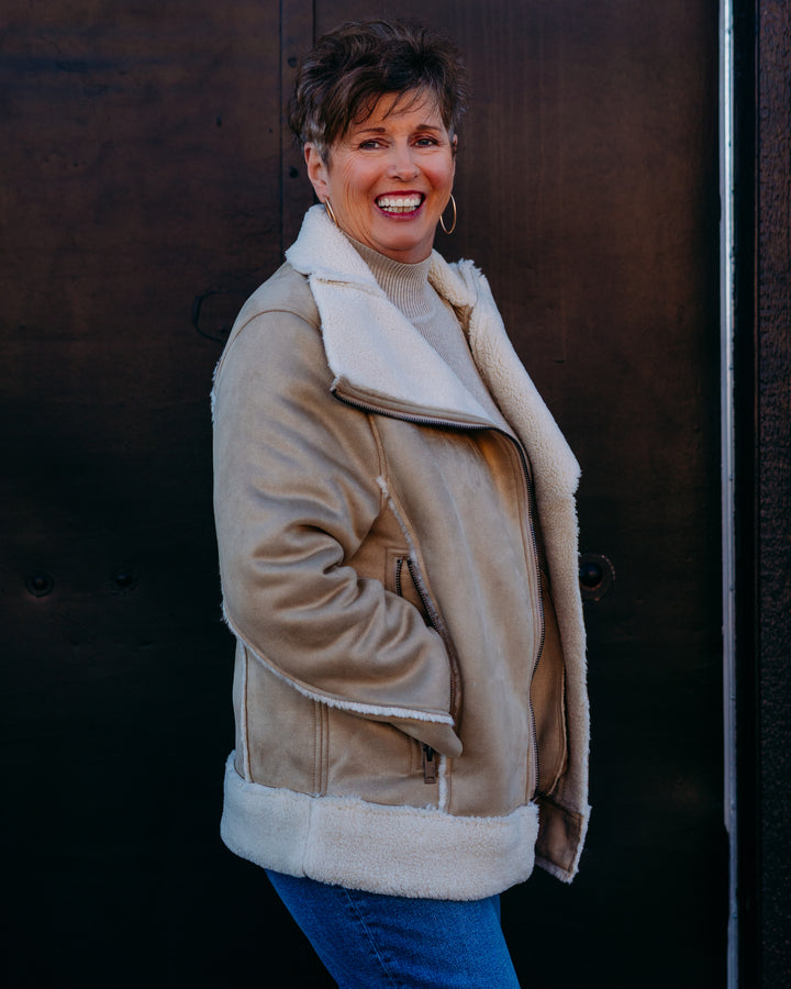 UGG: Avelie Luxefluff Jacket in Sand (1171460)