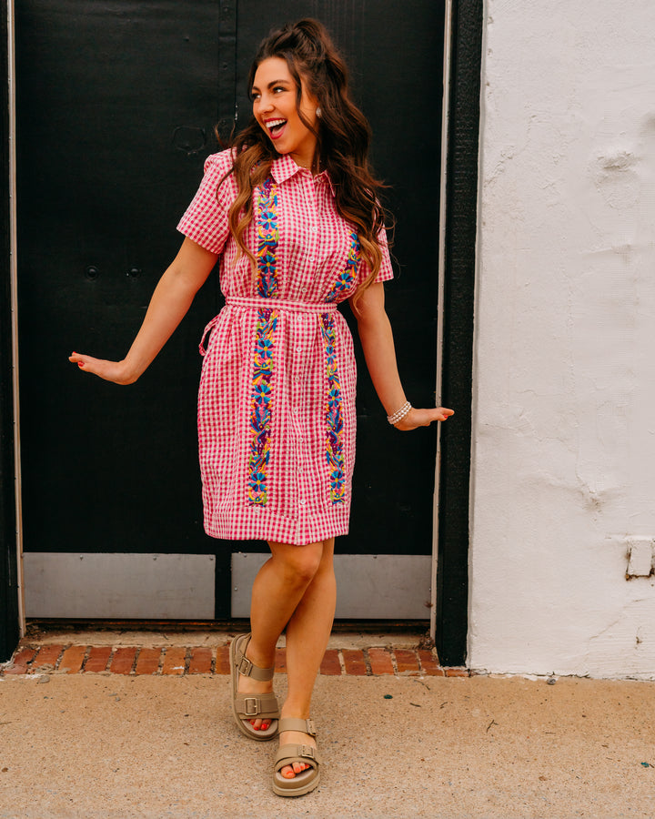 Sister Mary: Dominga Dress in Pink Check