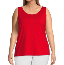 Load image into Gallery viewer, Multiples: Double Scoop Neck Solid Knit Tank Top in Red M24110TM
