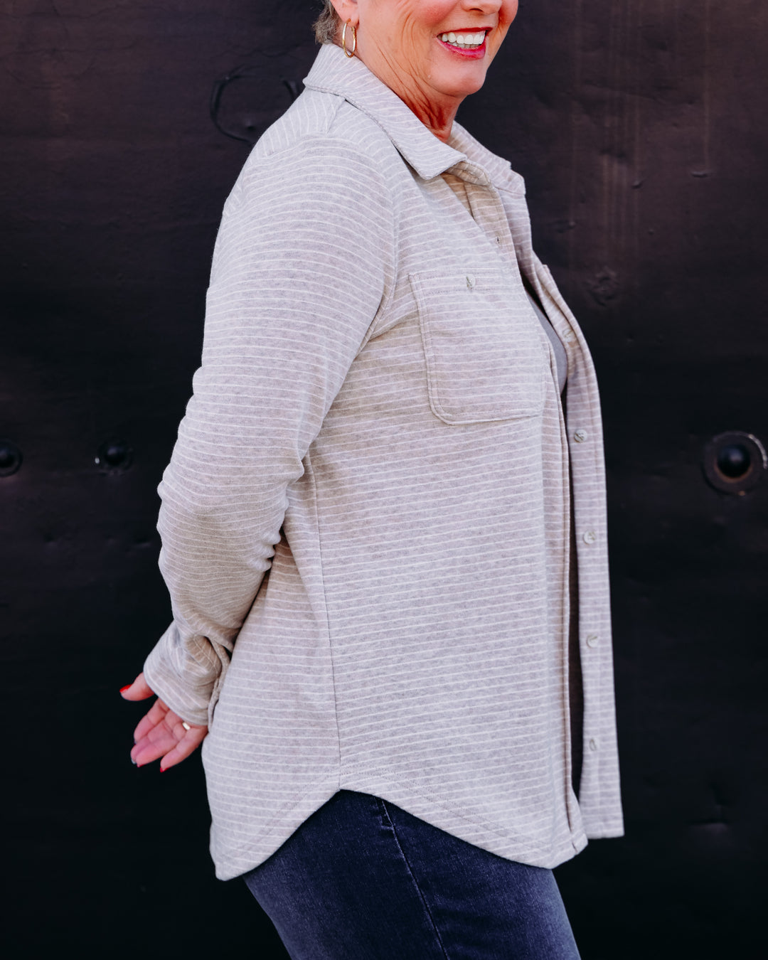 Thread & Supply: Lewis Long Sleeve Shirt in Tan White