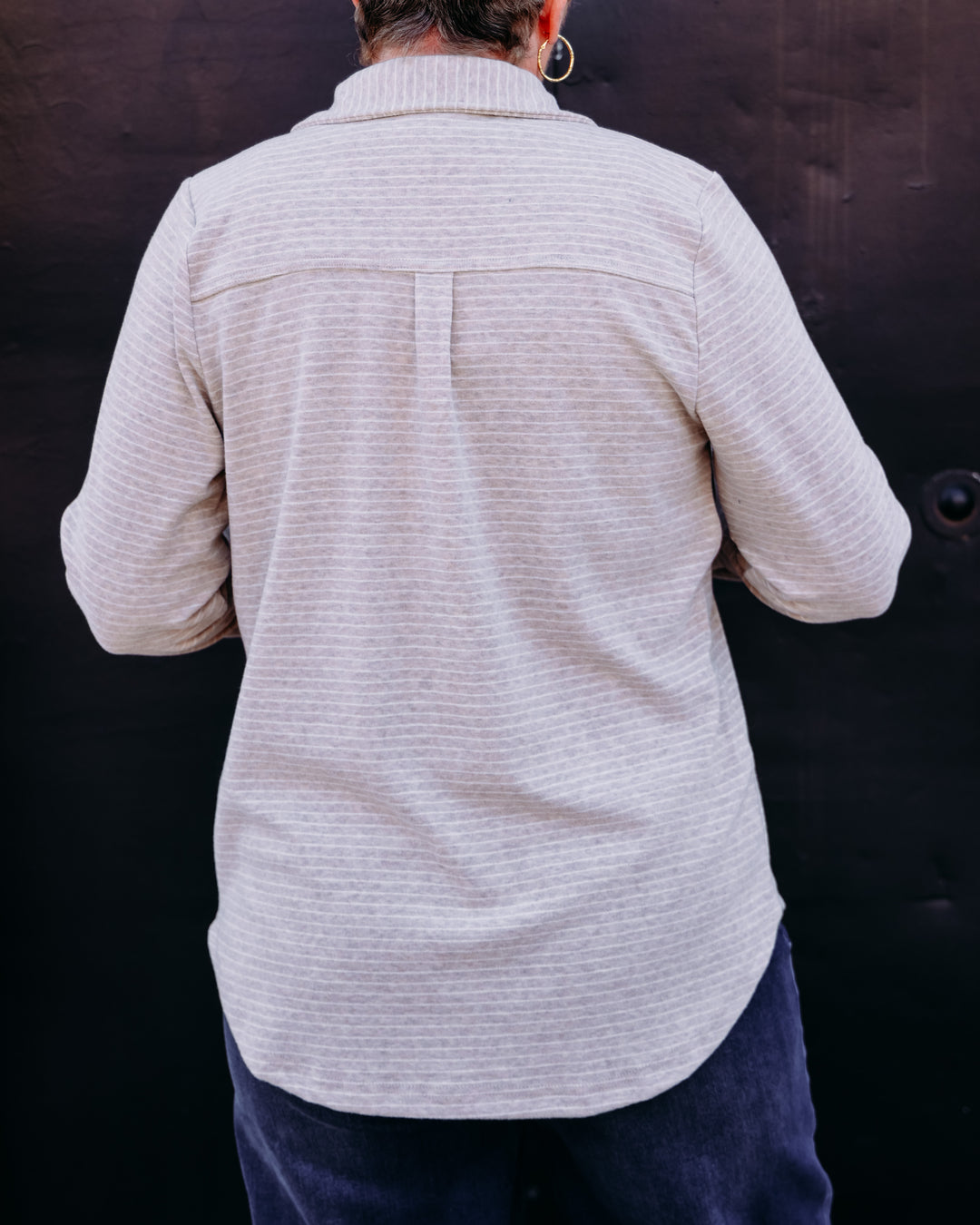 Thread & Supply: Lewis Long Sleeve Shirt in Tan White