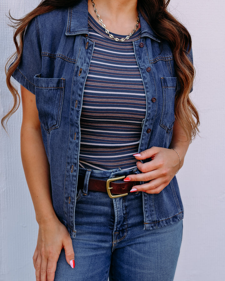 Thread & Supply: Edlin Tank in Navy Multi Stripe