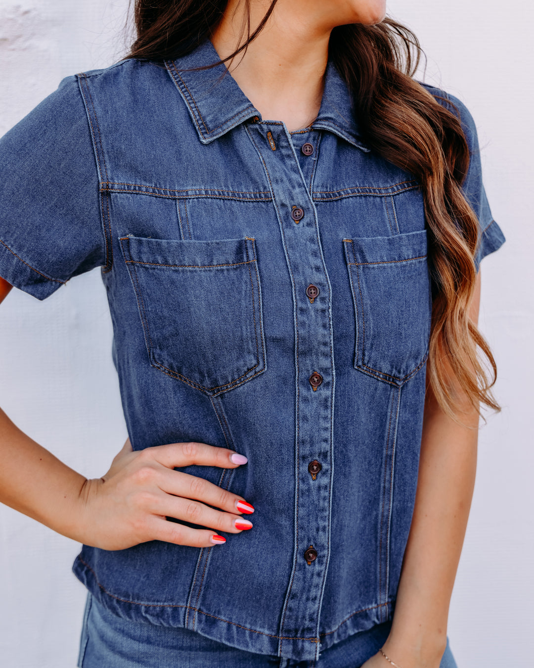 Thread & Supply: Sutton Short Sleeve Shirt in Denim Wash