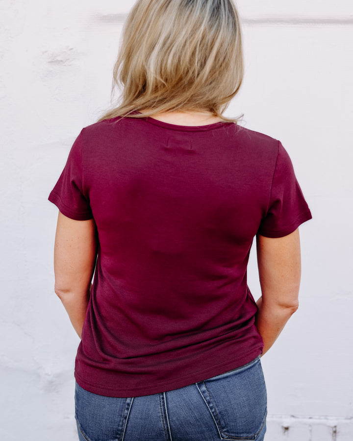 Thread & Supply Evanore Short Sleeve Top Zinffandel