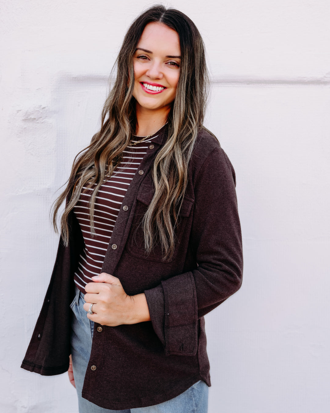 Thread & Supply: Cassian Buttton Down Shirt Long Sleeve in Coffee Bean