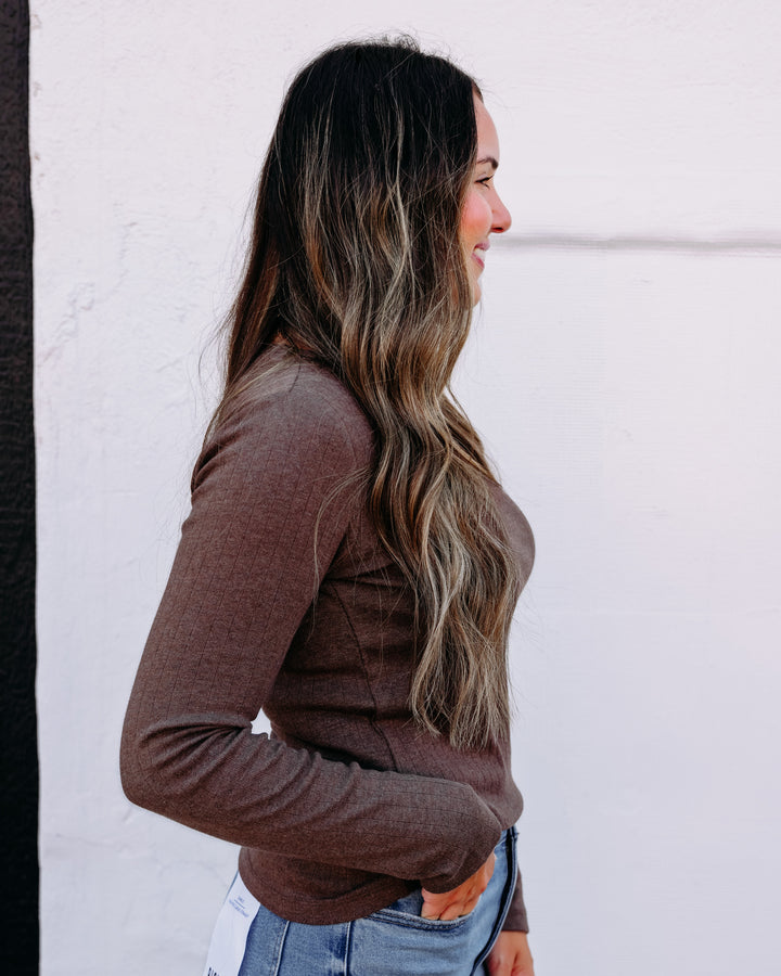 Thread & Supply: Luisa Long Sleeve Top in Brown Heather