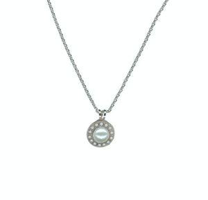 Mariana: Silver Large Halo Pendant in "Pearl"