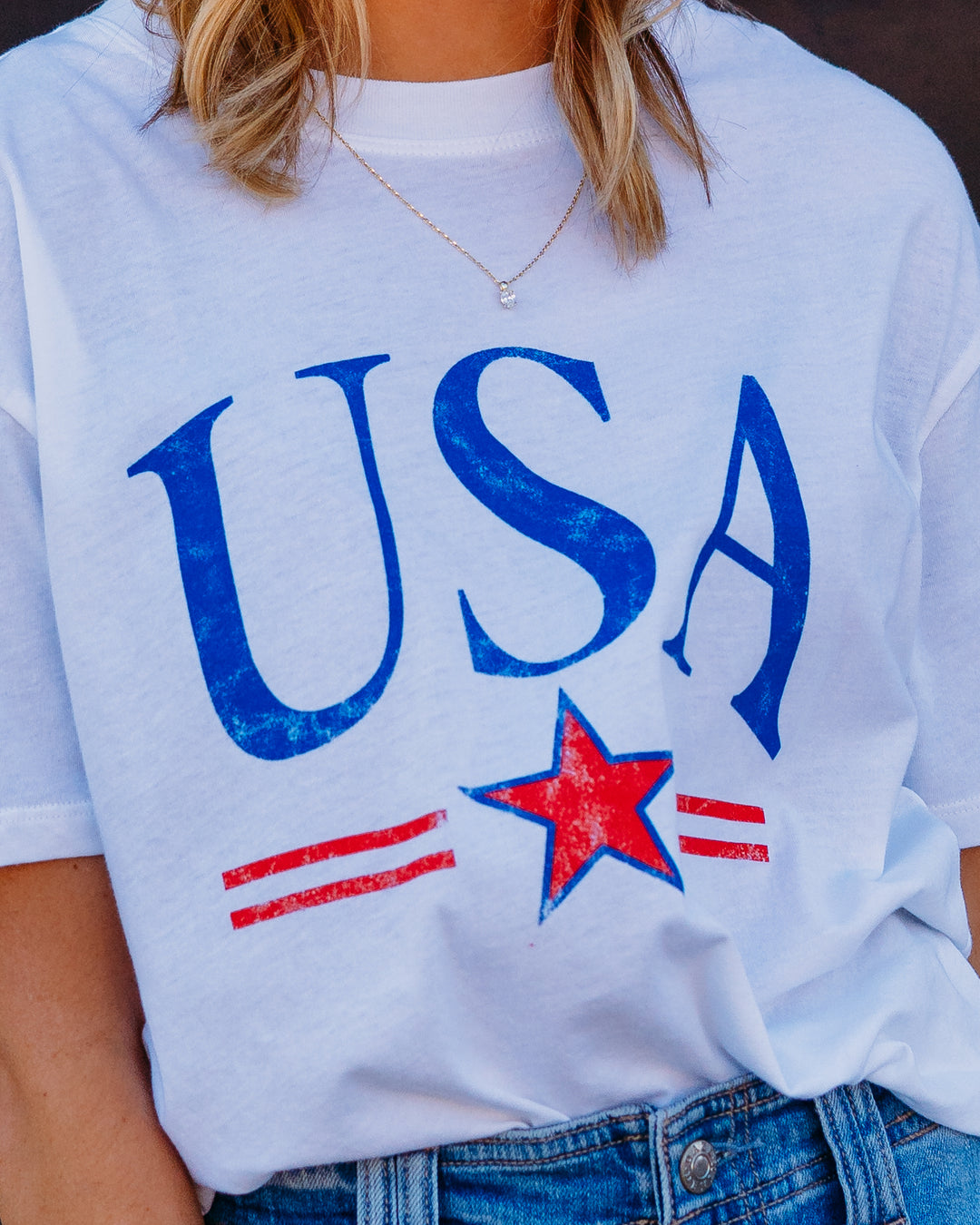 Z Supply: USA Star Boyfriend Tee in White