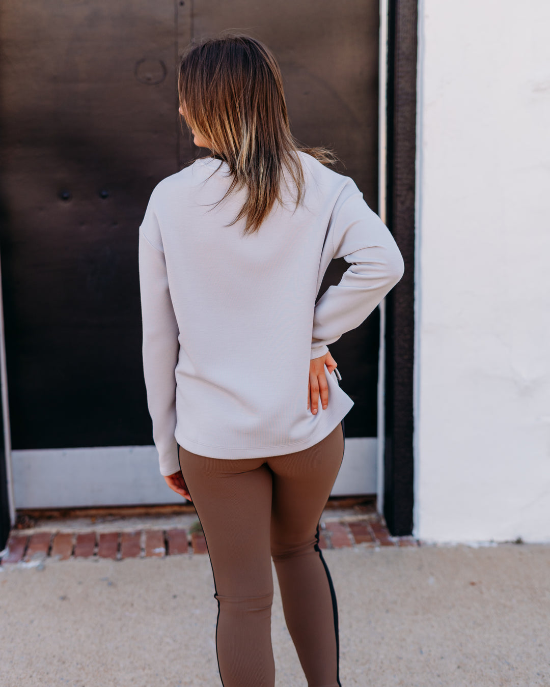 Spanx: Airessentials LS Side Slit Top in French Grey