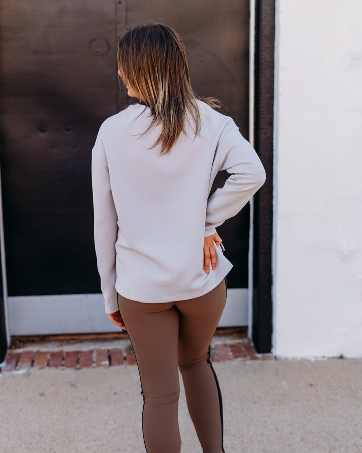 Spanx: Airessentials LS Side Slit Top in French Grey